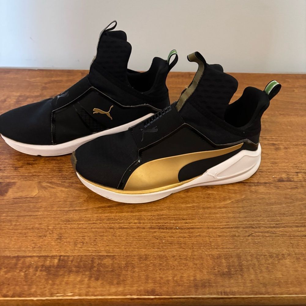 Kylie Jenner Mid Puma Fierce Gold High Top Sneakers size 6.5